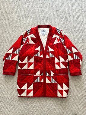 Haptic Lab Flying Geese Quilt Coat – Red | S/M